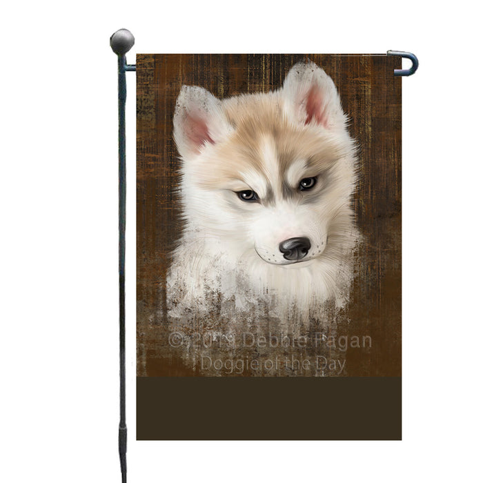 Personalized Rustic Siberian Husky Dog Custom Garden Flag GFLG63641