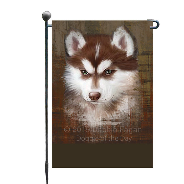 Personalized Rustic Siberian Husky Dog Custom Garden Flag GFLG63642