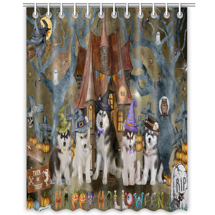 Siberian Husky Shower Curtain, Explore a Variety of Custom Designs, Personalized, Waterproof Bathtub Curtains with Hooks for Bathroom, Gift for Dog and Pet Lovers