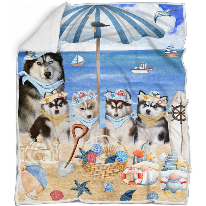 Siberian Husky Blanket: Explore a Variety of Personalized Designs, Bed Cozy Sherpa, Fleece and Woven, Custom Dog Gift for Pet Lovers