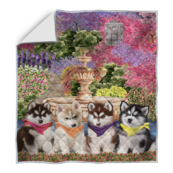Siberian Husky Quilt, Explore a Variety of Bedding Designs, Bedspread Quilted Coverlet, Custom, Personalized, Pet Gift for Dog Lovers