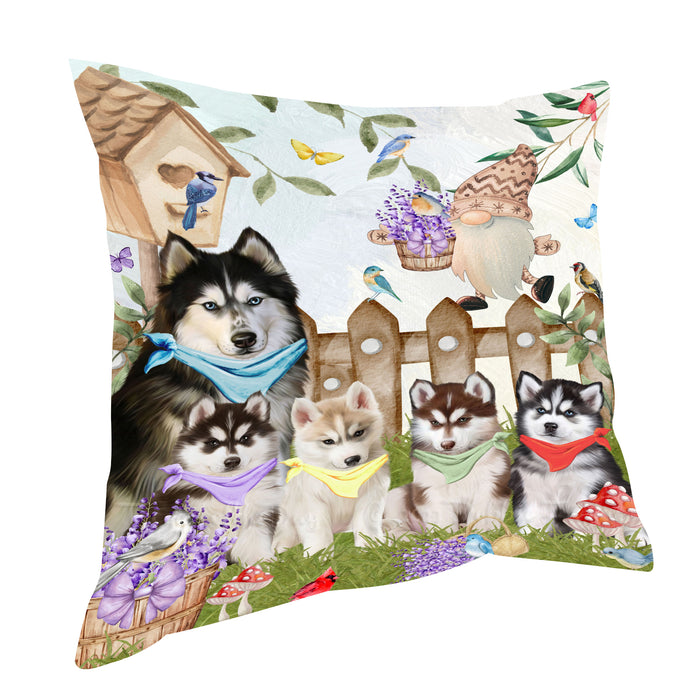 Siberian Husky Pillow: Cushion for Sofa Couch Bed Throw Pillows, Personalized, Explore a Variety of Designs, Custom, Pet and Dog Lovers Gift