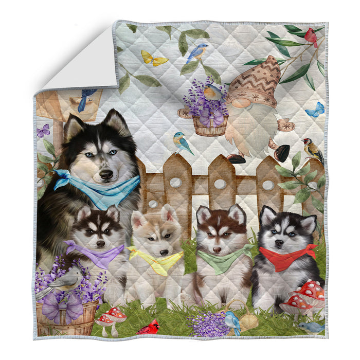Siberian Husky Bedding Quilt, Bedspread Coverlet Quilted, Explore a Variety of Designs, Custom, Personalized, Pet Gift for Dog Lovers