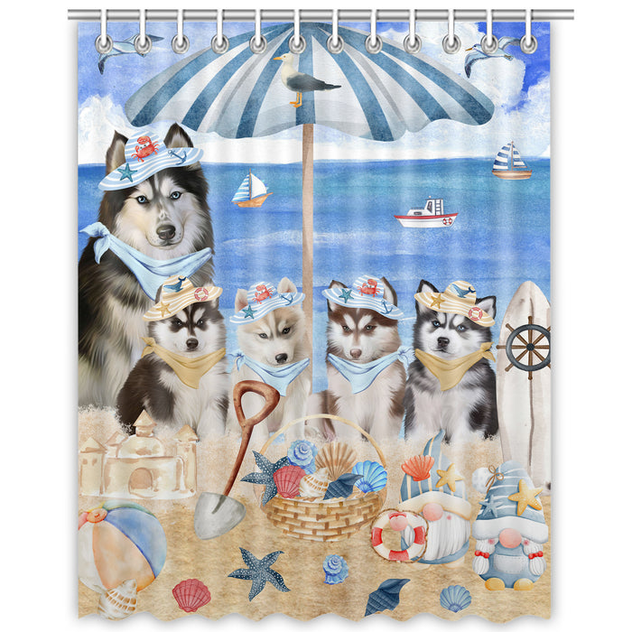 Siberian Husky Shower Curtain: Explore a Variety of Designs, Personalized, Custom, Waterproof Bathtub Curtains for Bathroom Decor with Hooks, Pet Gift for Dog Lovers