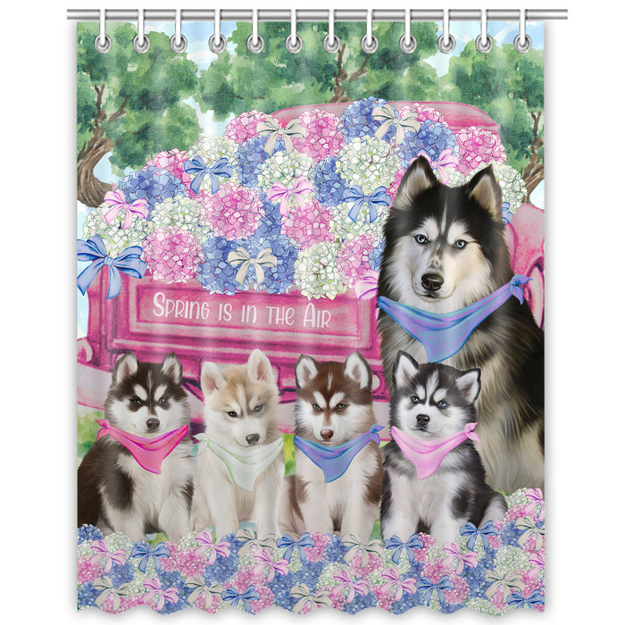 Siberian Husky Shower Curtain, Custom Bathtub Curtains with Hooks for Bathroom, Explore a Variety of Designs, Personalized, Gift for Pet and Dog Lovers
