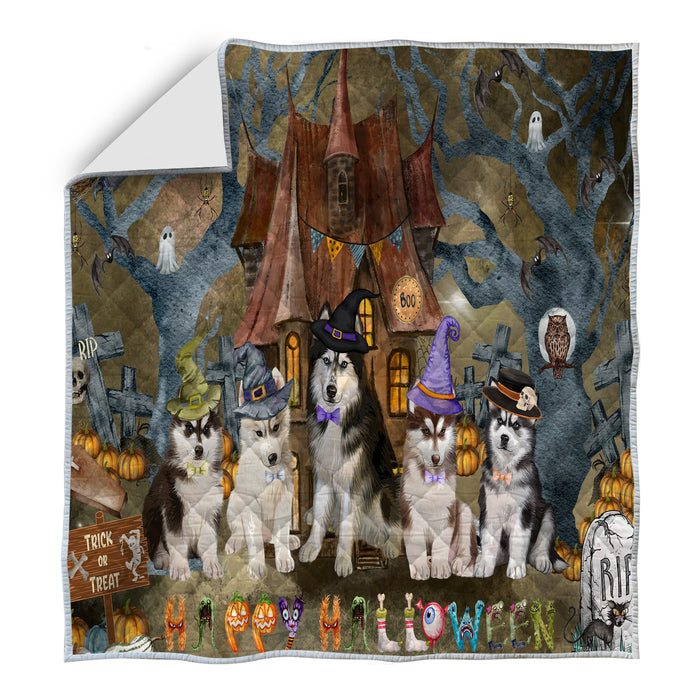 Siberian Husky Quilt, Explore a Variety of Bedding Designs, Bedspread Quilted Coverlet, Custom, Personalized, Pet Gift for Dog Lovers