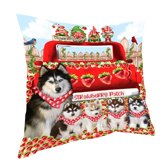 Siberian Husky Throw Pillow, Explore a Variety of Custom Designs, Personalized, Cushion for Sofa Couch Bed Pillows, Pet Gift for Dog Lovers