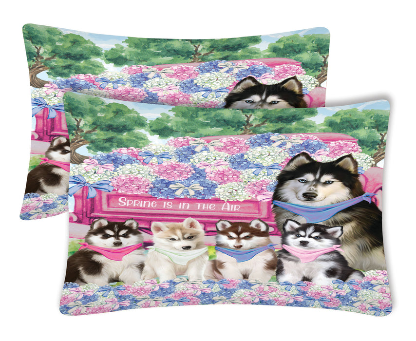 Siberian Husky Pillow Case: Explore a Variety of Designs, Custom, Standard Pillowcases Set of 2, Personalized, Halloween Gift for Pet and Dog Lovers