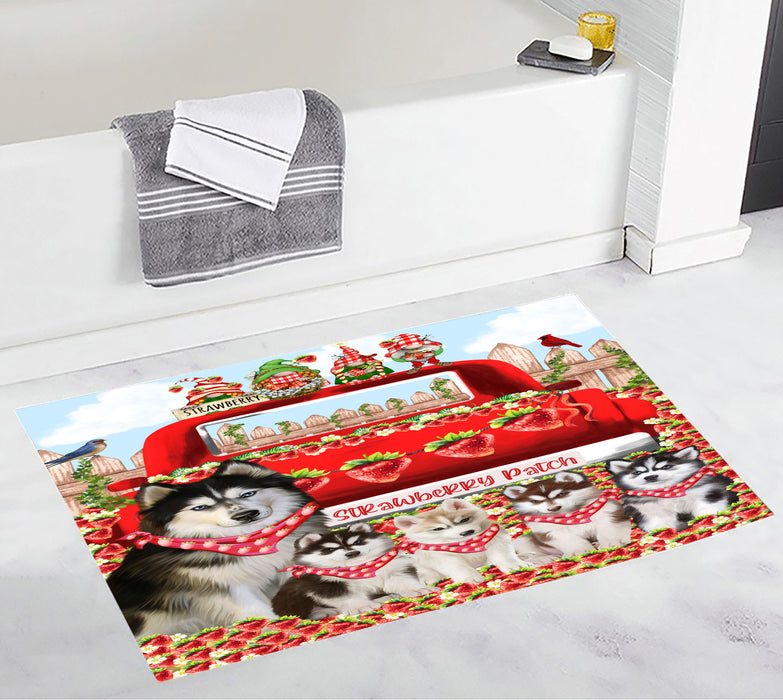 Siberian Husky Bath Mat: Explore a Variety of Designs, Custom, Personalized, Anti-Slip Bathroom Rug Mats, Gift for Dog and Pet Lovers