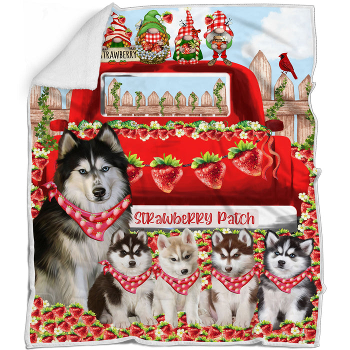 Siberian Husky Blanket: Explore a Variety of Designs, Cozy Sherpa, Fleece and Woven, Custom, Personalized, Gift for Dog and Pet Lovers