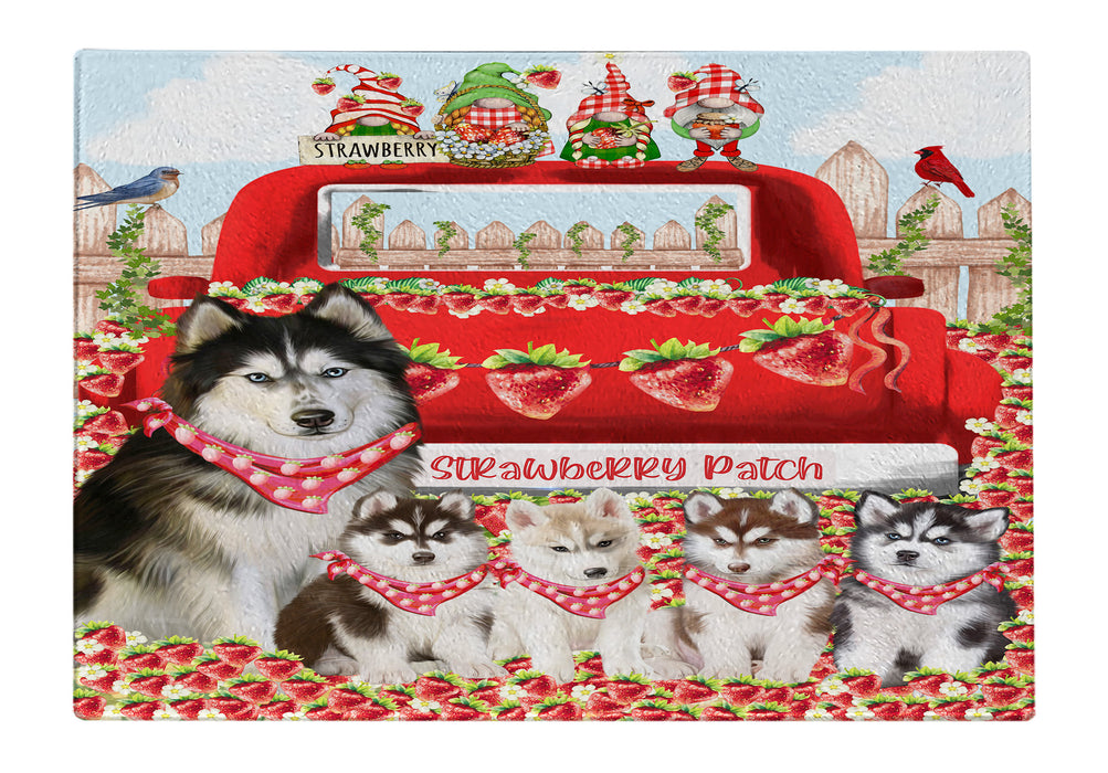 Siberian Husky Tempered Glass Cutting Board: Explore a Variety of Custom Designs, Personalized, Scratch and Stain Resistant Boards for Kitchen, Gift for Dog and Pet Lovers