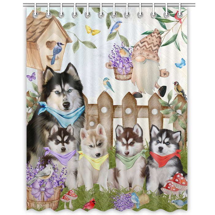 Siberian Husky Shower Curtain: Explore a Variety of Designs, Halloween Bathtub Curtains for Bathroom with Hooks, Personalized, Custom, Gift for Pet and Dog Lovers