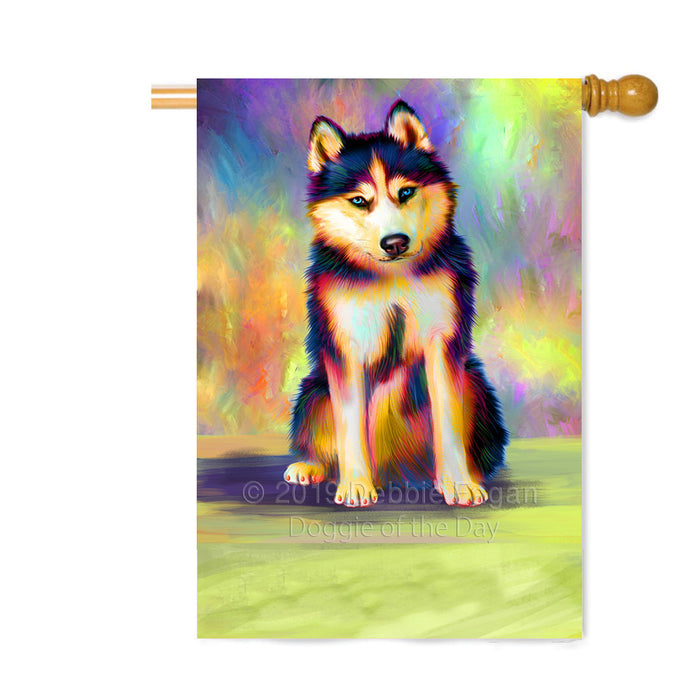Personalized Paradise Wave Siberian Husky Dog Custom House Flag FLG-DOTD-A60136