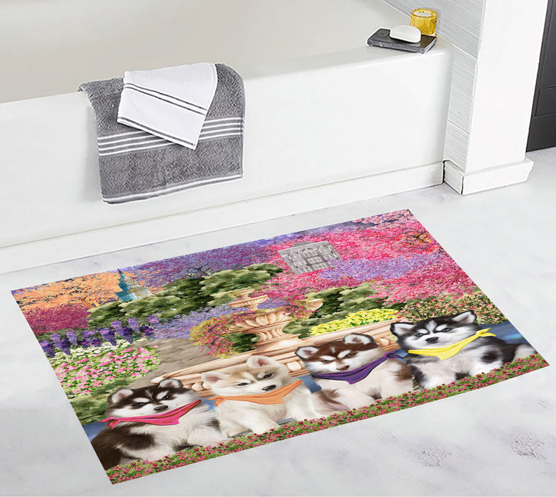 Siberian Husky Bath Mat: Explore a Variety of Designs, Custom, Personalized, Anti-Slip Bathroom Rug Mats, Gift for Dog and Pet Lovers