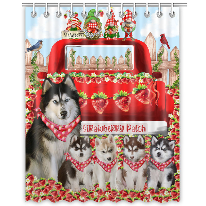 Siberian Husky Shower Curtain, Custom Bathtub Curtains with Hooks for Bathroom, Explore a Variety of Designs, Personalized, Gift for Pet and Dog Lovers