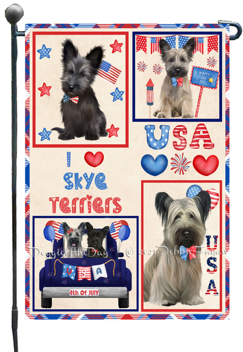 4th of July Independence Day I Love USA Skye Terrier Dogs Garden Flag GFLG66944