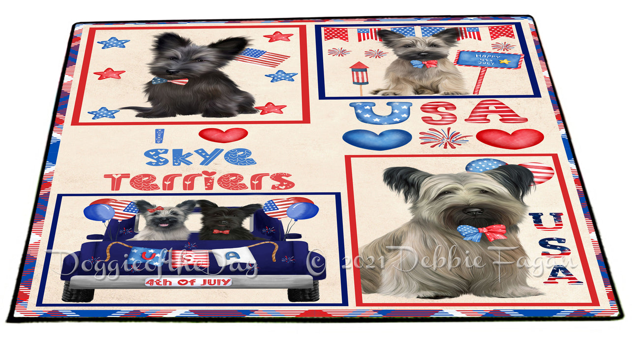 4th of July Independence Day I Love USA Skye Terrier Dogs Floormat FLMS56338 Floormat FLMS56338