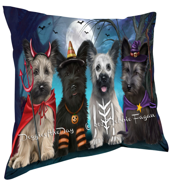 Happy Halloween Trick or Treat Skye Terrier Dogs Pillow with Top Quality High-Resolution Images - Ultra Soft Pet Pillows for Sleeping - Reversible & Comfort - Ideal Gift for Dog Lover - Cushion for Sofa Couch Bed - 100% Polyester, PILA88591
