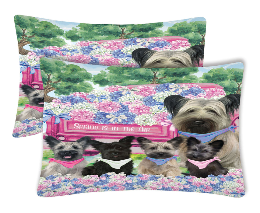 Skye Terrier Pillow Case with a Variety of Designs, Custom, Personalized, Super Soft Pillowcases Set of 2, Dog and Pet Lovers Gifts