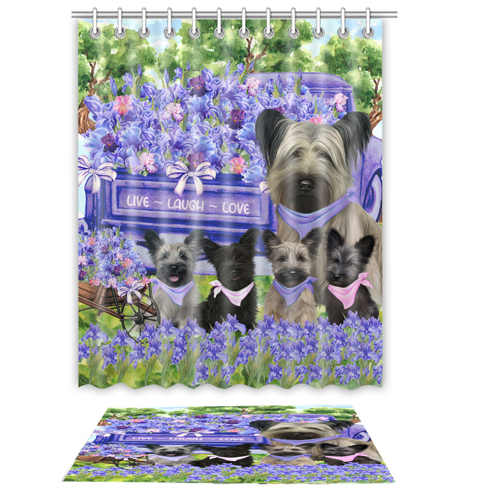 Skye Terrier Shower Curtain & Bath Mat Set: Explore a Variety of Designs, Custom, Personalized, Curtains with hooks and Rug Bathroom Decor, Gift for Dog and Pet Lovers