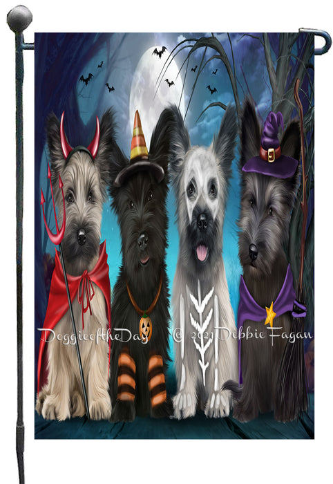 Happy Halloween Trick or Treat Skye Terrier Dogs Garden Flags- Outdoor Double Sided Garden Yard Porch Lawn Spring Decorative Vertical Home Flags 12 1/2"w x 18"h