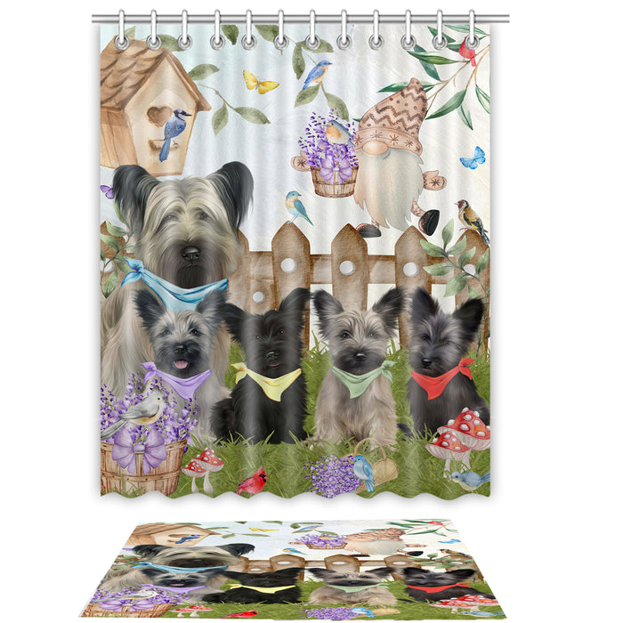 Skye Terrier Shower Curtain & Bath Mat Set - Explore a Variety of Custom Designs - Personalized Curtains with hooks and Rug for Bathroom Decor - Dog Gift for Pet Lovers