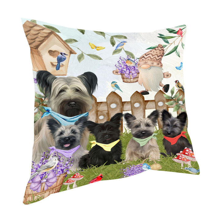 Skye Terrier Pillow, Explore a Variety of Personalized Designs, Custom, Throw Pillows Cushion for Sofa Couch Bed, Dog Gift for Pet Lovers