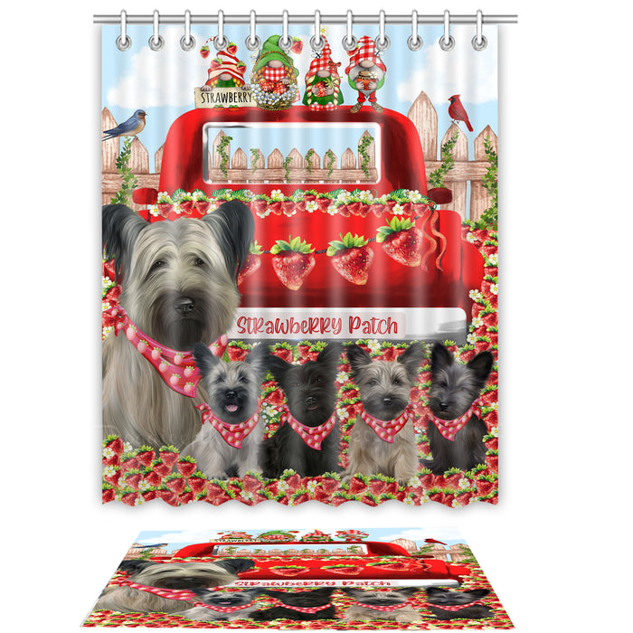 Skye Terrier Shower Curtain & Bath Mat Set, Bathroom Decor Curtains with hooks and Rug, Explore a Variety of Designs, Personalized, Custom, Dog Lover's Gifts