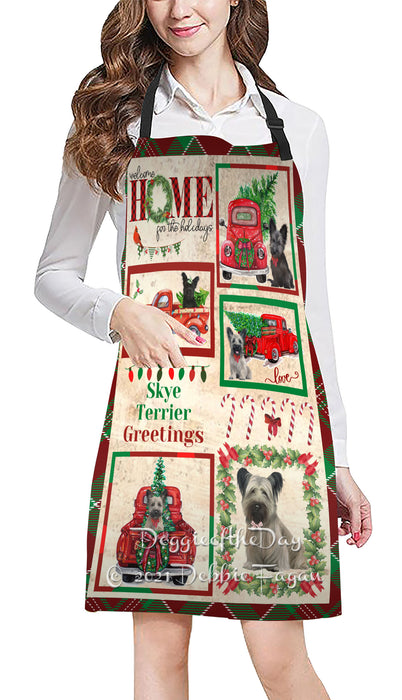 Welcome Home for Holidays Skye Terrier Dogs Apron Apron48454