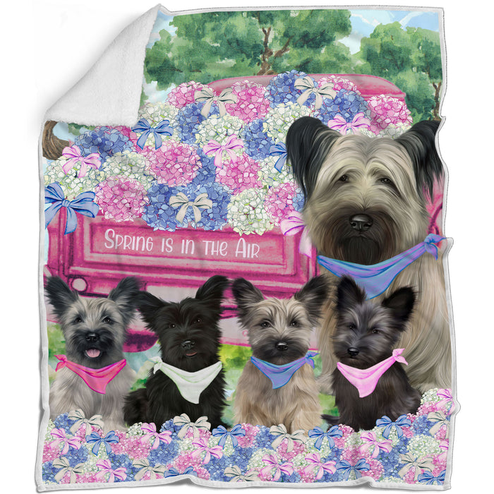 Skye Terrier Bed Blanket, Explore a Variety of Designs, Custom, Soft and Cozy, Personalized, Throw Woven, Fleece and Sherpa, Gift for Pet and Dog Lovers