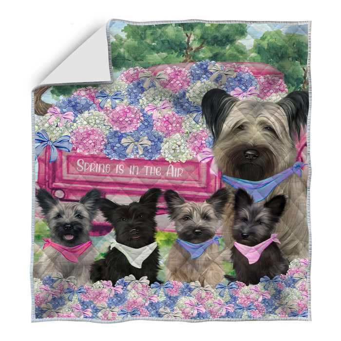 Skye Terrier Bed Quilt, Explore a Variety of Designs, Personalized, Custom, Bedding Coverlet Quilted, Pet and Dog Lovers Gift