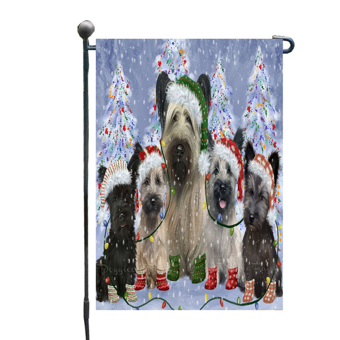 Christmas Lights and Skye Terrier Dogs Garden Flags- Outdoor Double Sided Garden Yard Porch Lawn Spring Decorative Vertical Home Flags 12 1/2"w x 18"h