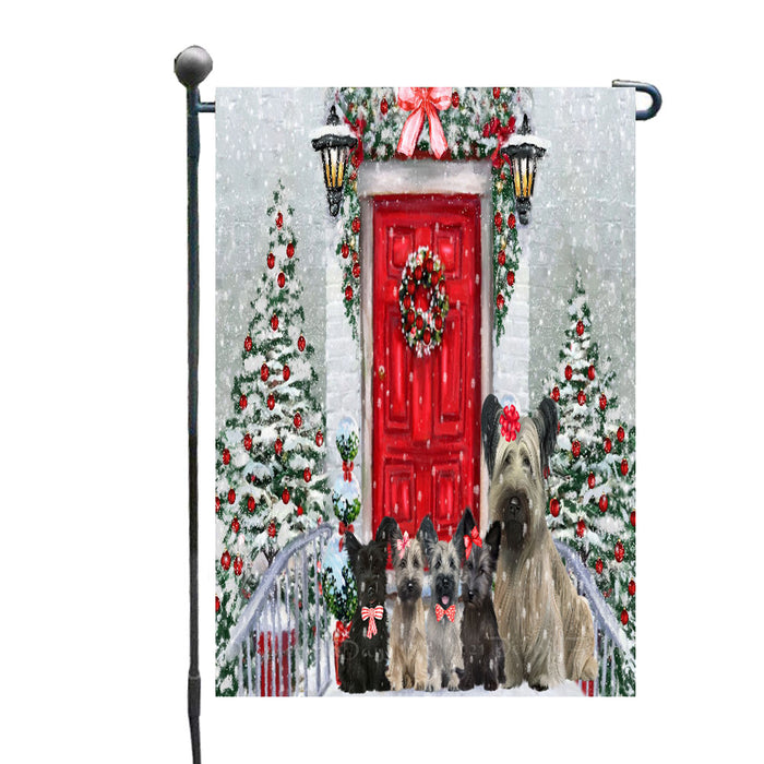 Christmas Holiday Welcome Skye Terrier Dogs Garden Flags- Outdoor Double Sided Garden Yard Porch Lawn Spring Decorative Vertical Home Flags 12 1/2"w x 18"h