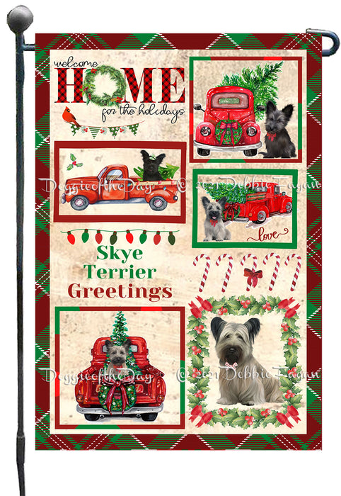 Welcome Home for Christmas Holidays Skye Terrier Dogs Garden Flag GFLG67051