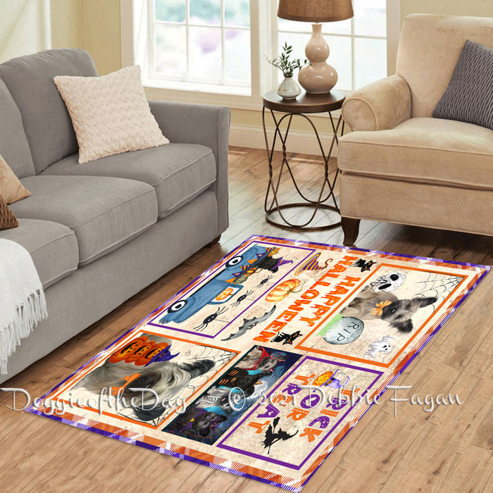 Happy Halloween Trick or Treat Skye Terrier Dogs Polyester Living Room Carpet Area Rug ARUG65963