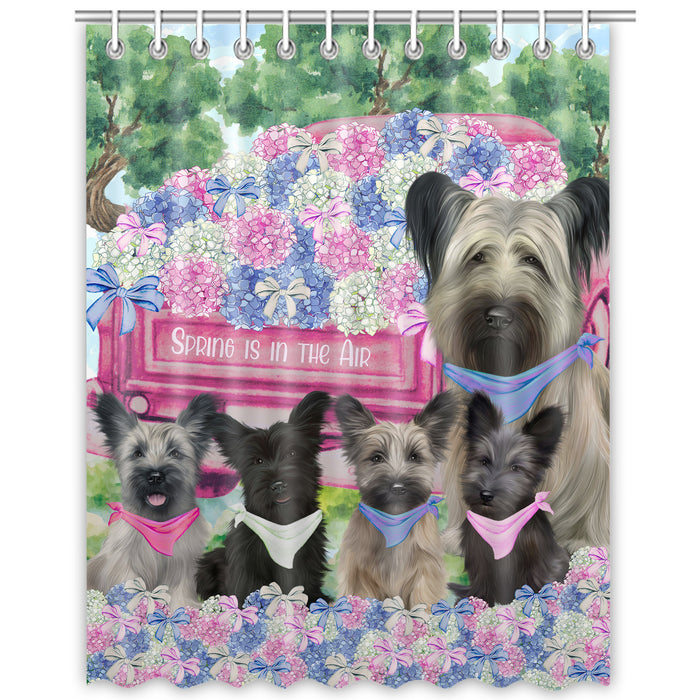 Skye Terrier Shower Curtain, Explore a Variety of Personalized Designs, Custom, Waterproof Bathtub Curtains with Hooks for Bathroom, Dog Gift for Pet Lovers