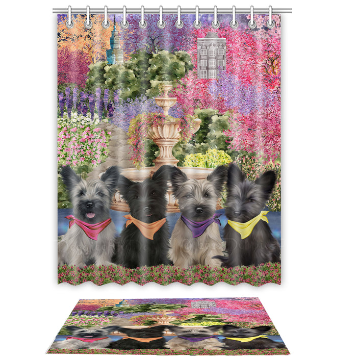 Skye Terrier Shower Curtain with Bath Mat Combo: Curtains with hooks and Rug Set Bathroom Decor, Custom, Explore a Variety of Designs, Personalized, Pet Gift for Dog Lovers