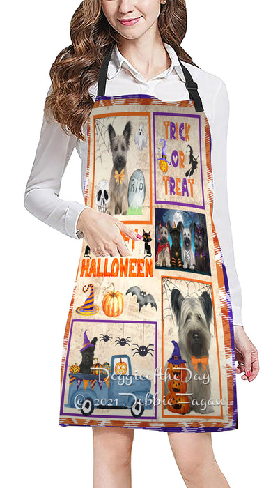 Happy Halloween Trick or Treat Skye Terrier Dogs Cooking Kitchen Adjustable Apron Apron49363