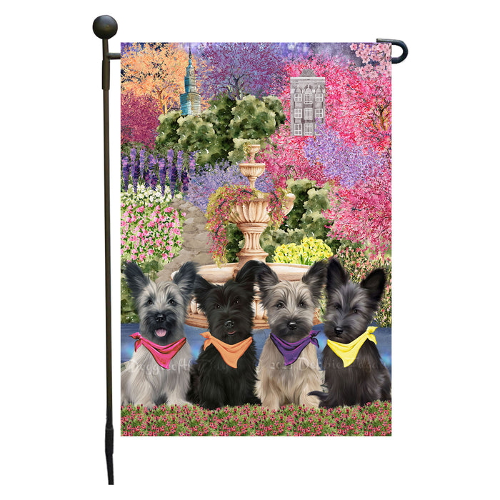 Skye Terrier Dogs Garden Flag: Explore a Variety of Designs, Weather Resistant, Double-Sided, Custom, Personalized, Outside Garden Yard Decor, Flags for Dog and Pet Lovers