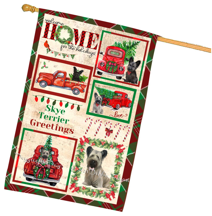 Welcome Home for Christmas Holidays Skye Terrier Dogs House flag FLG67056