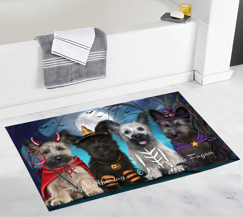 Happy Halloween Trick or Treat Skye Terrier Dogs Bathroom Rugs with Non Slip Soft Bath Mat for Tub BRUG55021