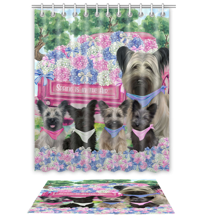 Skye Terrier Shower Curtain & Bath Mat Set - Explore a Variety of Custom Designs - Personalized Curtains with hooks and Rug for Bathroom Decor - Dog Gift for Pet Lovers