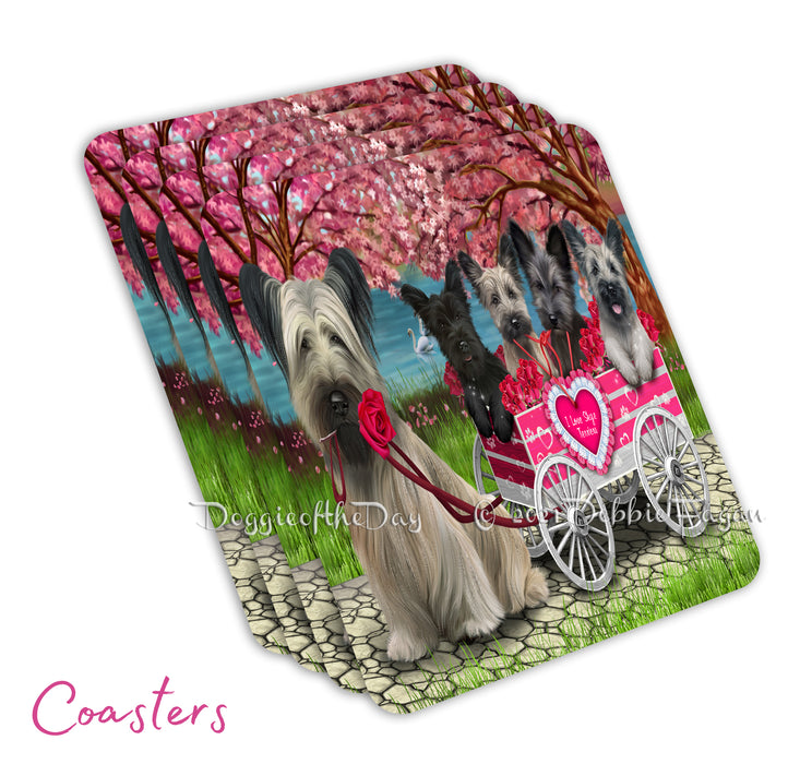 Mother's Day Gift Basket Skye Terrier Dogs Blanket, Pillow, Coasters, Magnet, Coffee Mug and Ornament