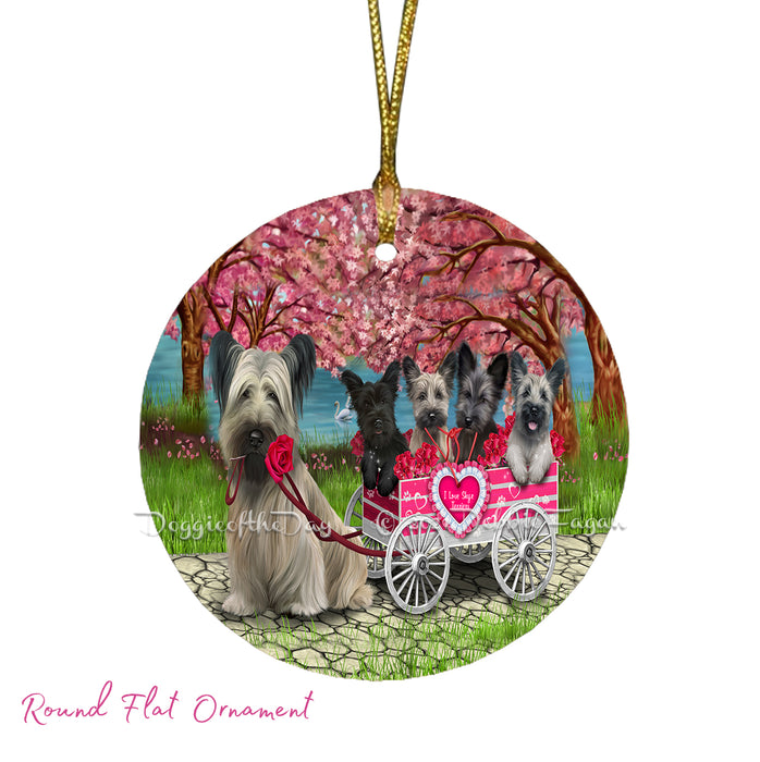 Mother's Day Gift Basket Skye Terrier Dogs Blanket, Pillow, Coasters, Magnet, Coffee Mug and Ornament