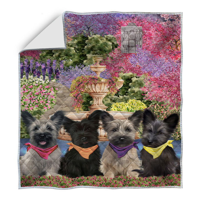 Skye Terrier Bedspread Quilt, Bedding Coverlet Quilted, Explore a Variety of Designs, Personalized, Custom, Dog Gift for Pet Lovers