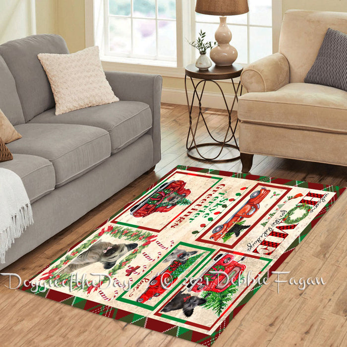 Welcome Home for Christmas Holidays Skye Terrier Dogs Polyester Living Room Carpet Area Rug ARUG65207