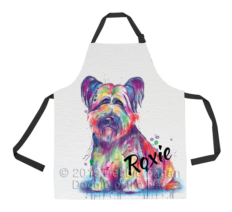 Custom Pet Name Personalized Watercolor Skye Terrier Dog Apron