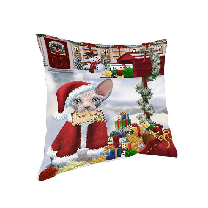 Sphynx Cat Dear Santa Letter Christmas Holiday Mailbox Pillow PIL70848