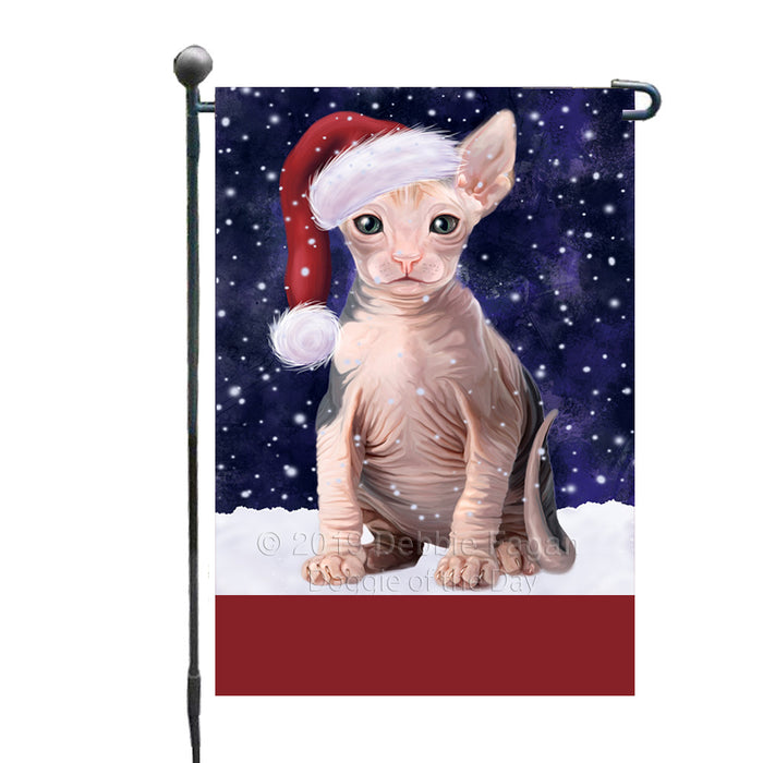 Personalized Let It Snow Happy Holidays Sphynx Cat Custom Garden Flags GFLG-DOTD-A62459