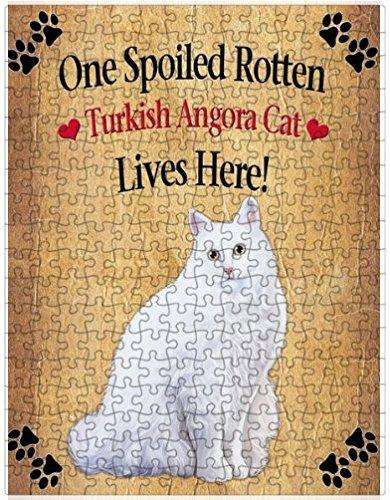 Spoiled Rotten Turkish Angora Cat Puzzle with Photo Tin